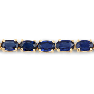 7.48 ct Genuine Blue Sapphire 14K Yellow Gold Bracelet